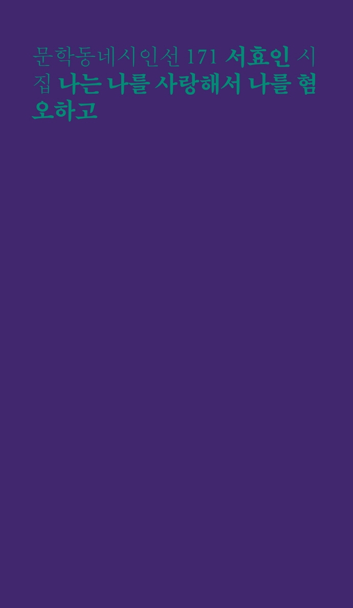 나는 나를 사랑해서 나를 혐오하고 : 서효인 시집