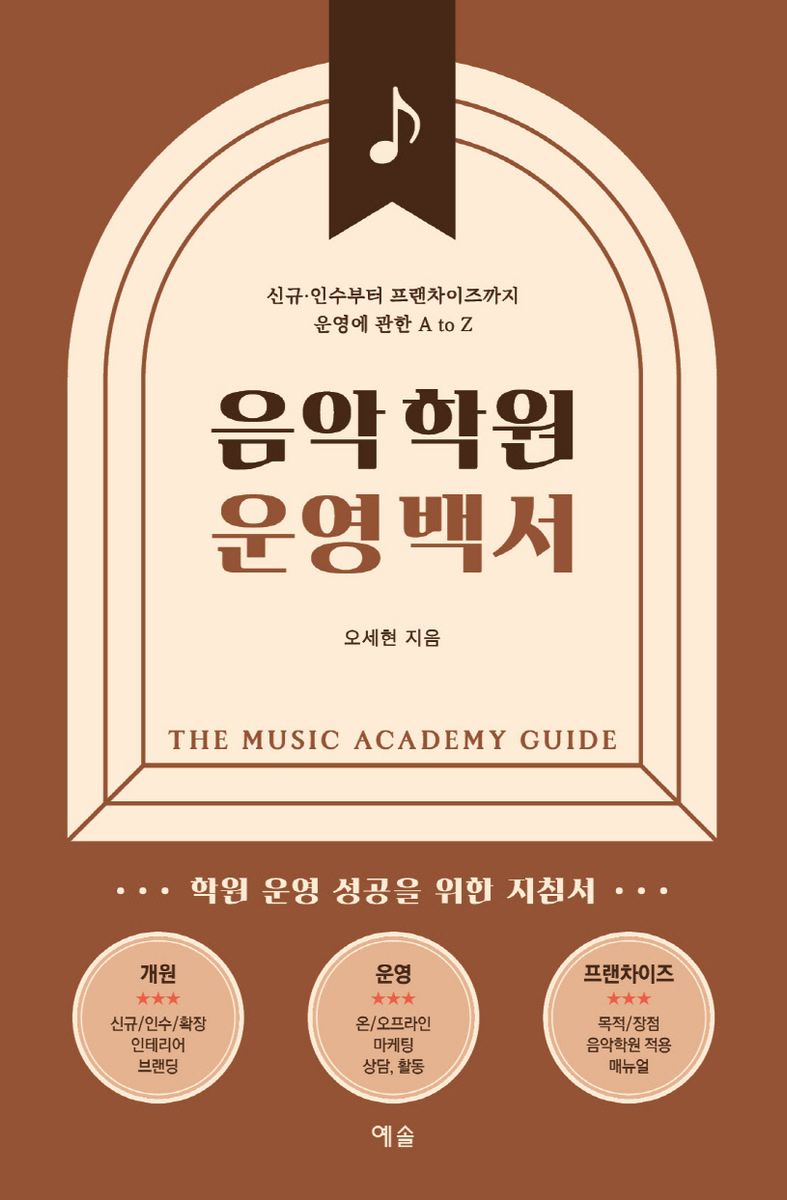 음악학원 운영 백서 = The music academy guide : 신규·인수부터 프랜차이즈까지 운영에 관한 A to Z : 학원 운영 성공을 위한 지침서
